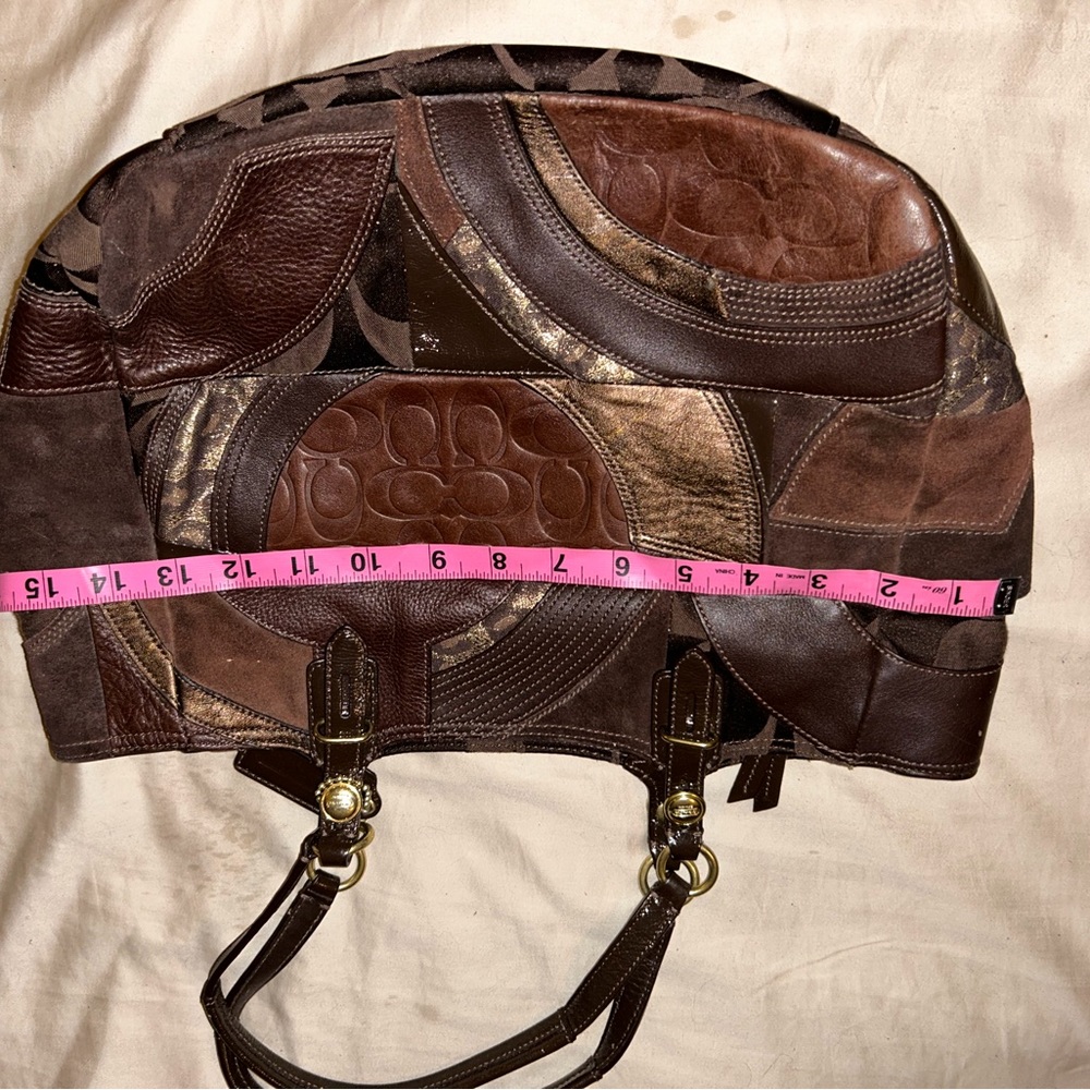 Coach Brown Leather Hobo Bag w Suede patches